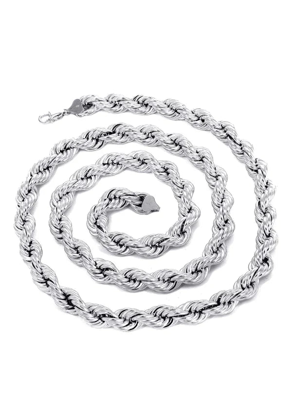 Hollow Gold Rope Chain 10K/14K - White Gold