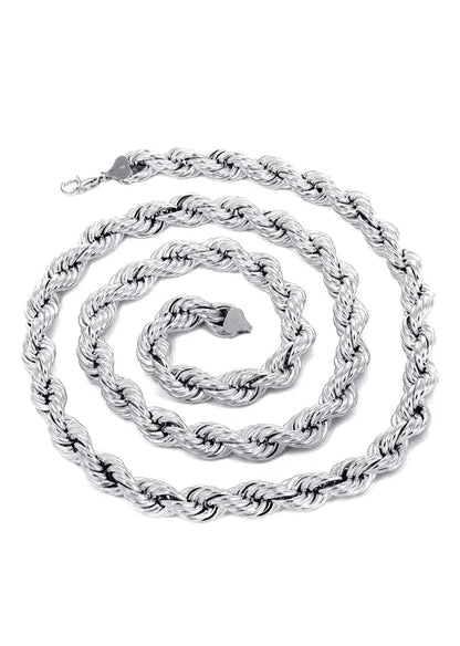 Hollow Gold Rope Chain 10K/14K - White Gold