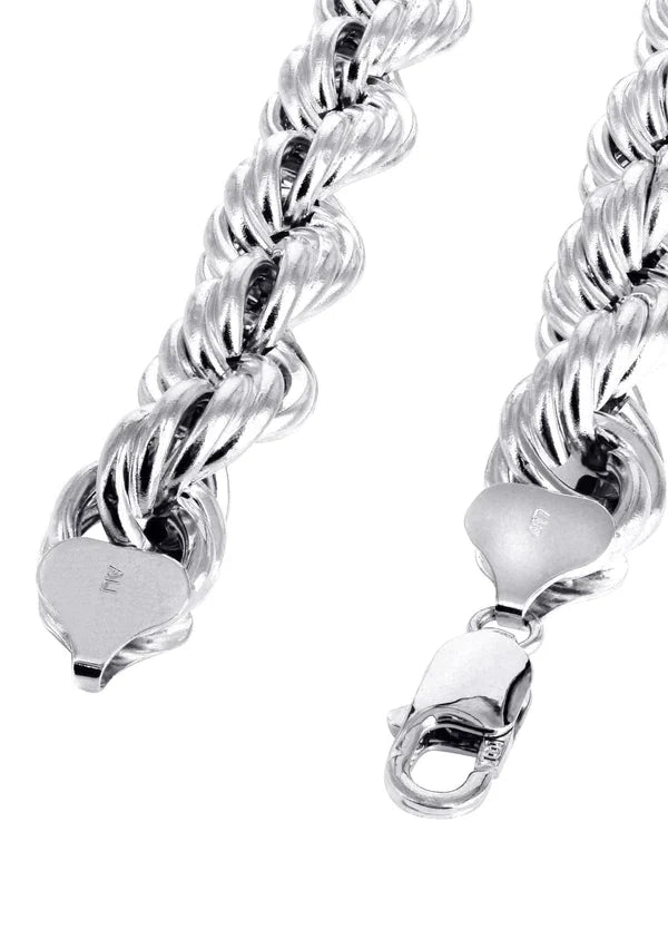 Hollow Gold Rope Chain 10K/14K - White Gold