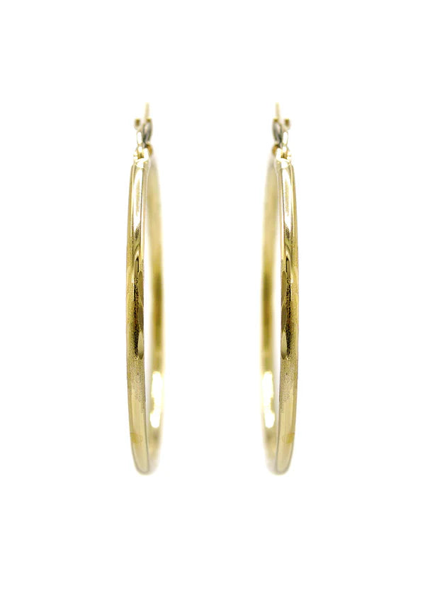 10K Womens Gold Hoop Earrings | Customizable Size | 2MM