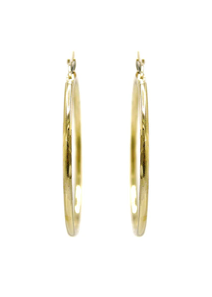 10K Womens Gold Hoop Earrings | Customizable Size | 2MM