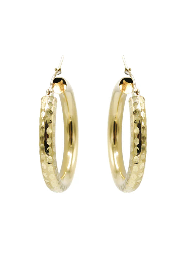 10K Womens Gold Hoop Earrings | Customizable Size 2.5MM