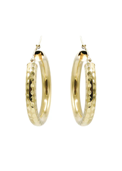 10K Womens Gold Hoop Earrings | Customizable Size 2.5MM