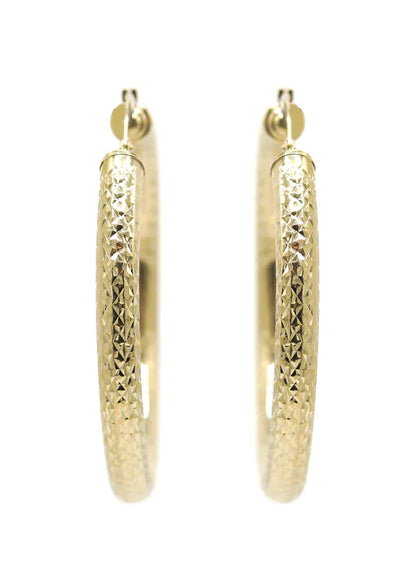 10K Womens Gold Hoop Earrings | Customizable Size | 5 MM