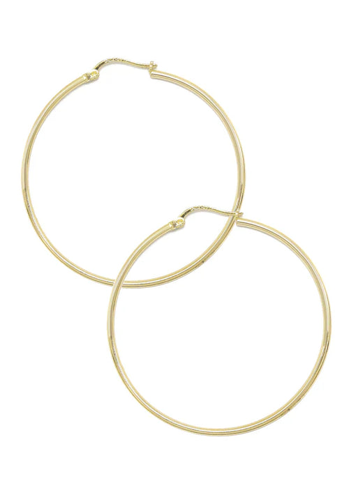 10K Womens Gold Hoop Earrings | Customizable Size | 1.5 MM