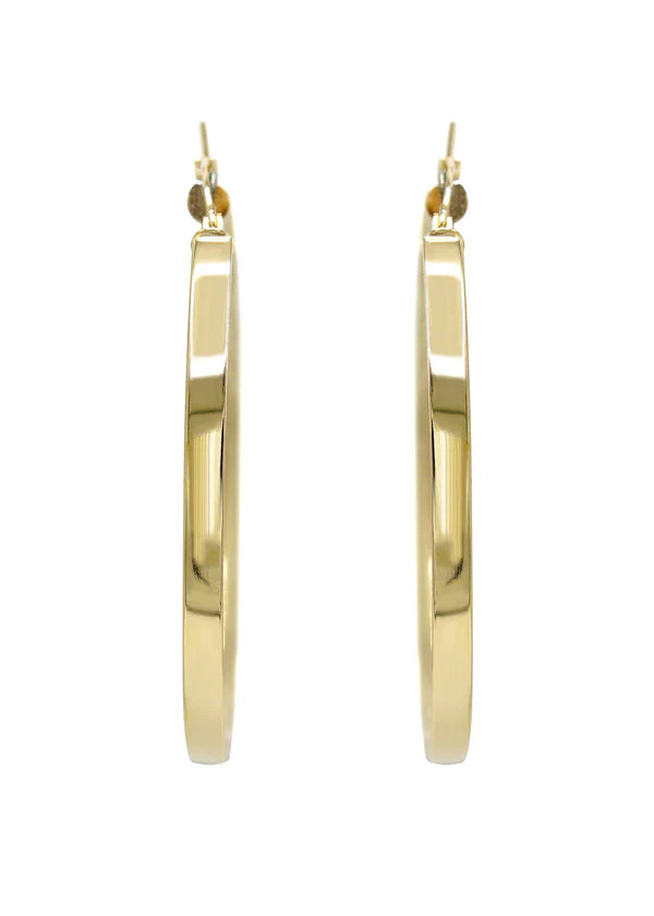 10K Womens Gold Hoop Earrings | Customizable Size | 3.7 MM