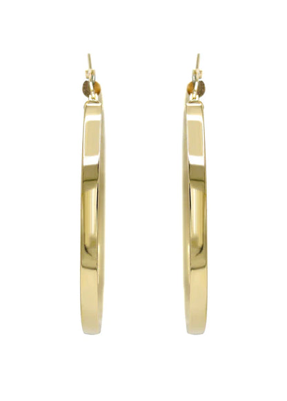 10K Womens Gold Hoop Earrings | Customizable Size | 3.7 MM
