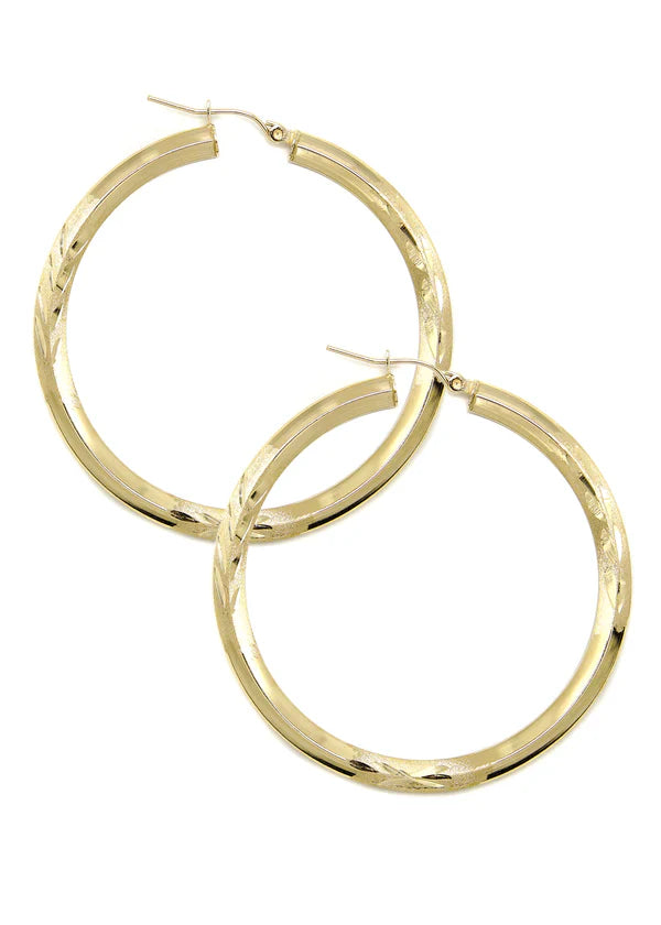 10K Womens Gold Hoop Earrings | Customizable Size 3MM