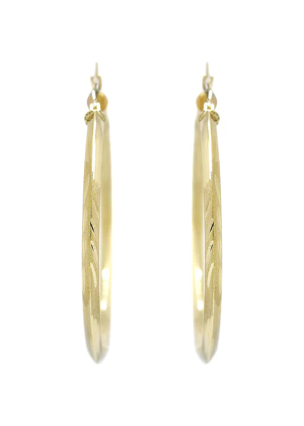 10K Womens Gold Hoop Earrings | Customizable Size 3MM
