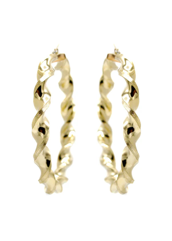 10K Womens Gold Hoop Earrings | Customizable Size | 8MM
