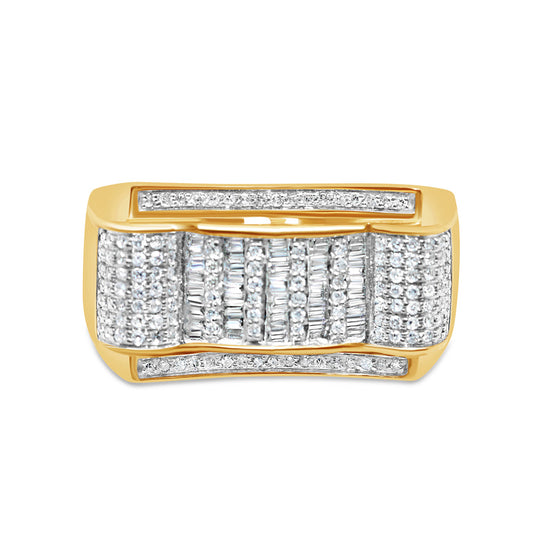 Mens Diamond Pinky Ring | 10K Yellow Gold | 0.80CTW