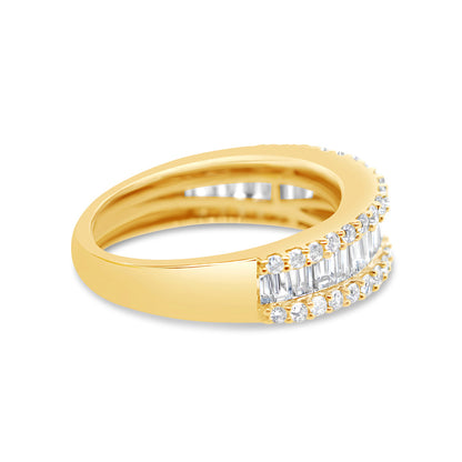 Mens Diamond Baguette Pinky Ring | 14K Yellow Gold | 2.50CTW