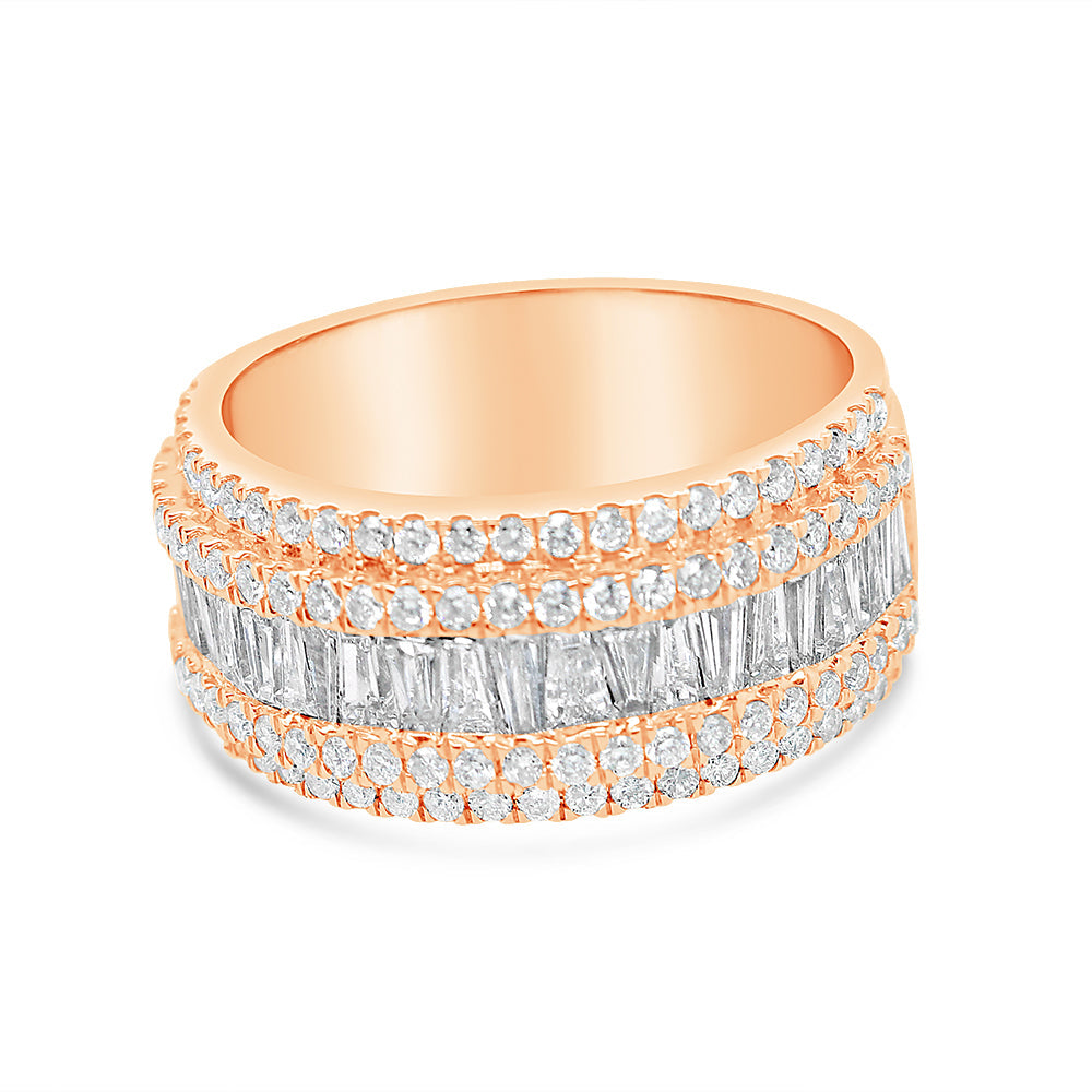 Gold Round and Baguette Diamond Ring | 14K | 2.72 CTW