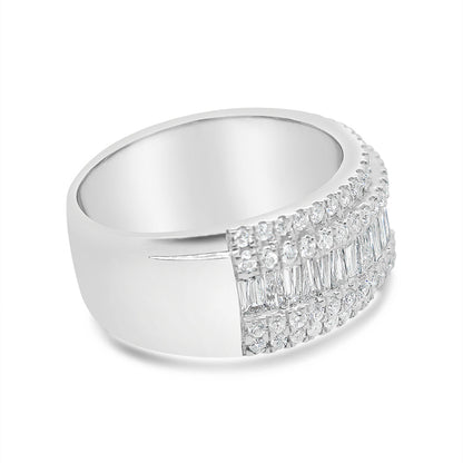 Gold Round and Baguette Diamond Ring | 14K | 2.72 CTW