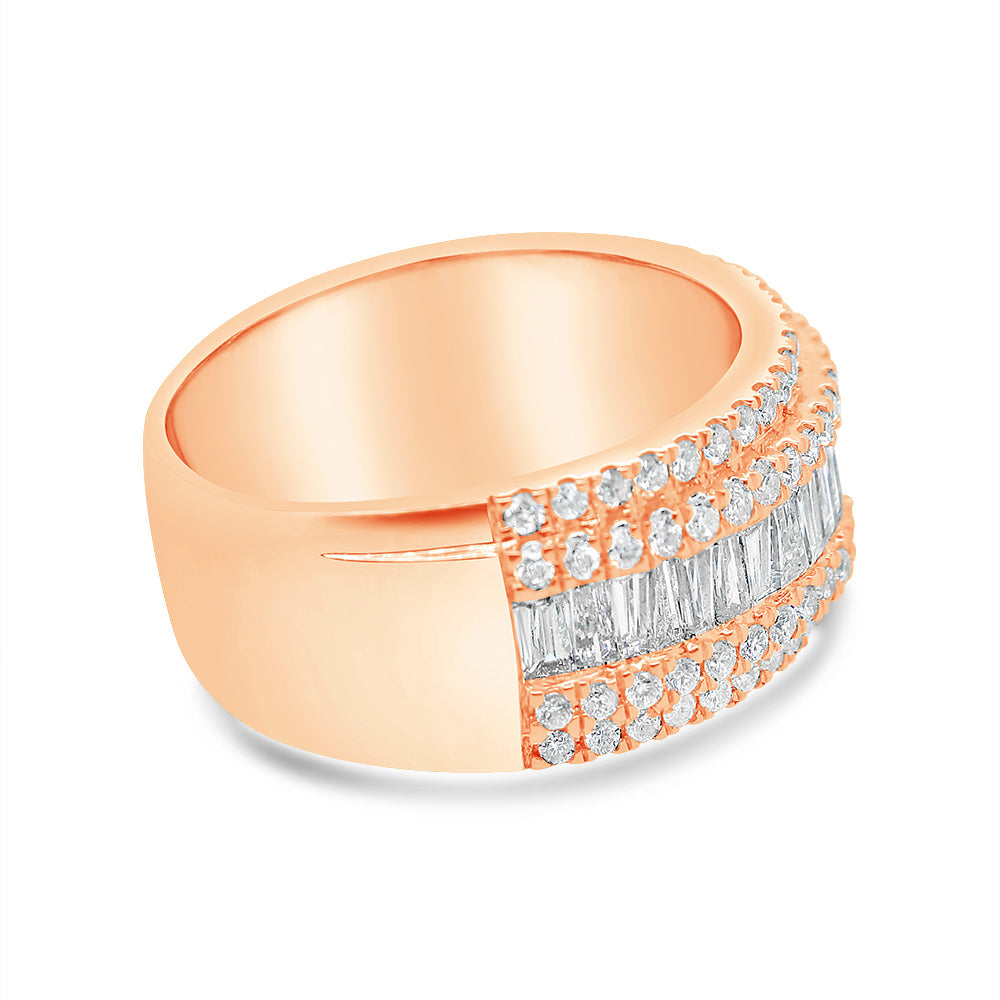 Gold Round and Baguette Diamond Ring | 14K | 2.72 CTW
