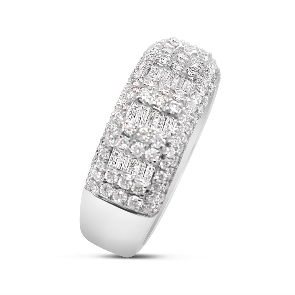 Gold Round and Baguette Diamond Ring | 14K | 2.04 CTW