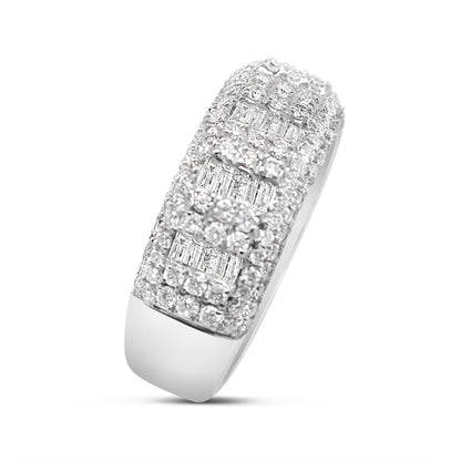 Gold Round and Baguette Diamond Ring | 14K | 2.04 CTW