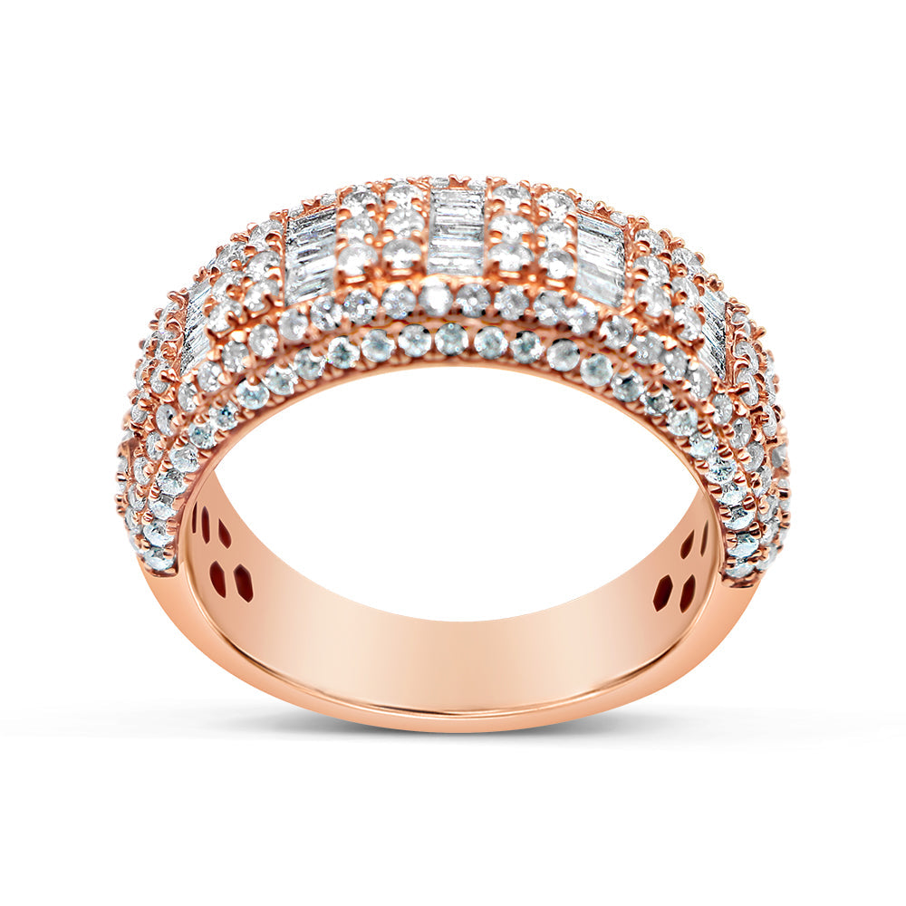 Gold Round and Baguette Diamond Ring | 14K | 2.04 CTW