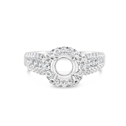 Gold Diamond | Semi Mount -Fits 2.5CT Stone | Engagement Ring | 18K | 0.80 CTW