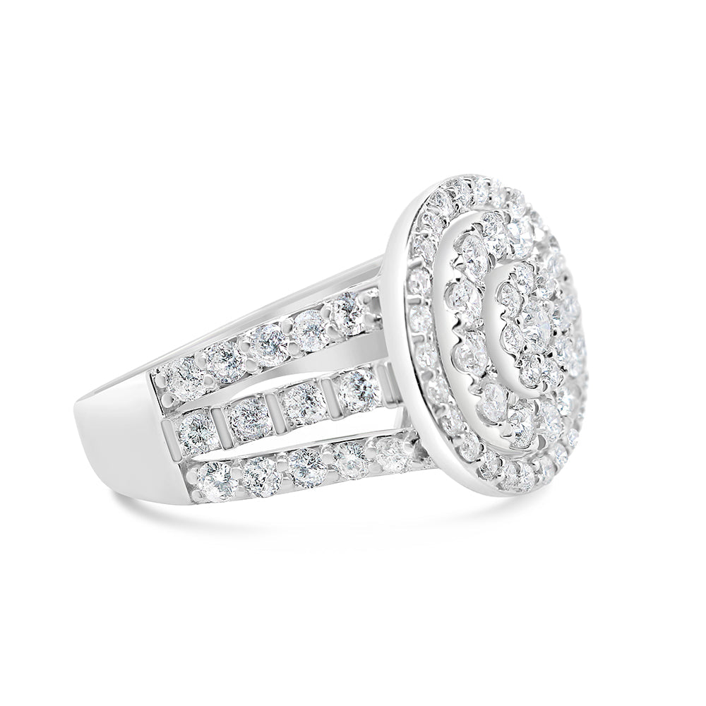 Gold Diamond Big Round Engagement Ring | 10K | 2.00 CTW