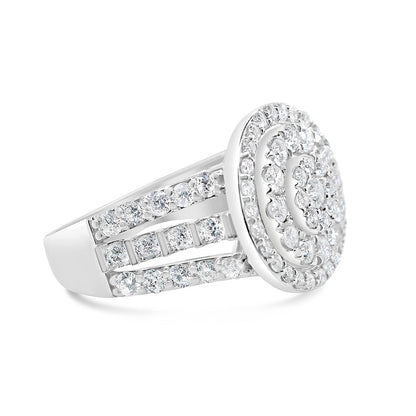 Gold Diamond Big Round Engagement Ring | 10K | 2.00 CTW