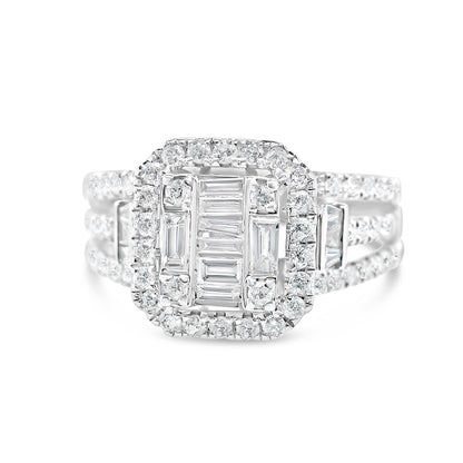 Gold Diamond Square Engagement Ring | 10K | 0.98 CTW