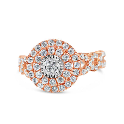 Gold Diamond Round Engagement Ring | 10K | 0.99 CTW