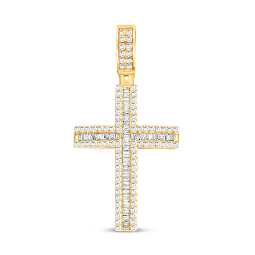 Cross - Yellow Gold Diamond Pendant | 1.55 CTW | 14K