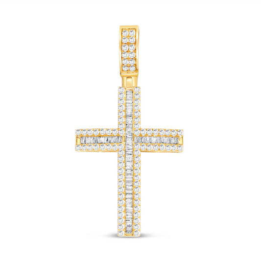 Cross - Yellow Gold Diamond Pendant | 1.55 CTW | 14K