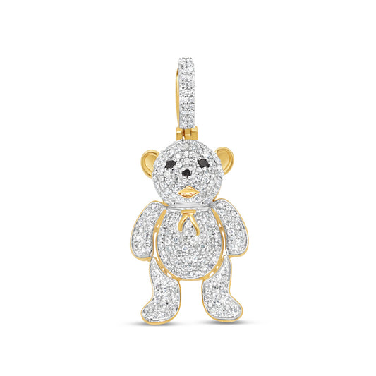 Bear - Yellow Gold  Diamond Pendant | 0.88CTW | 10K