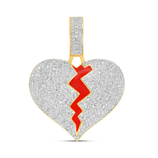 Broken Heart - Yellow Gold Diamond Pendant | 0.35CTW | 10K