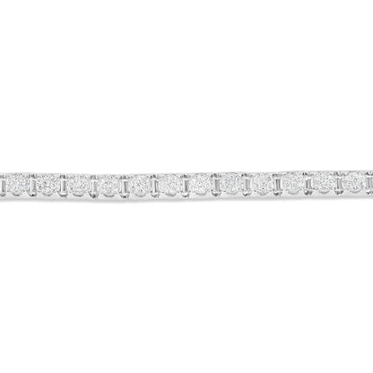 14K White Gold 1.60CT Flower Diamond Bracelet