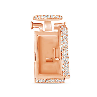 Lock - Gold Diamond Chain Lock | 2.50CTW | 14K | 14MM | Tri-Color Available
