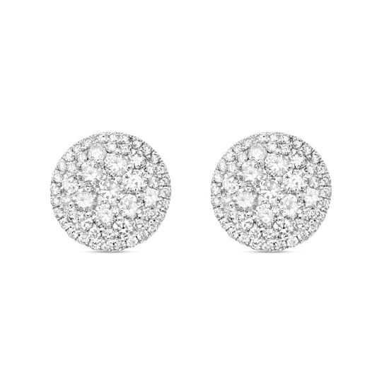 Gold Round Earrings | White Gold 14K | 2.00CT | 12MM