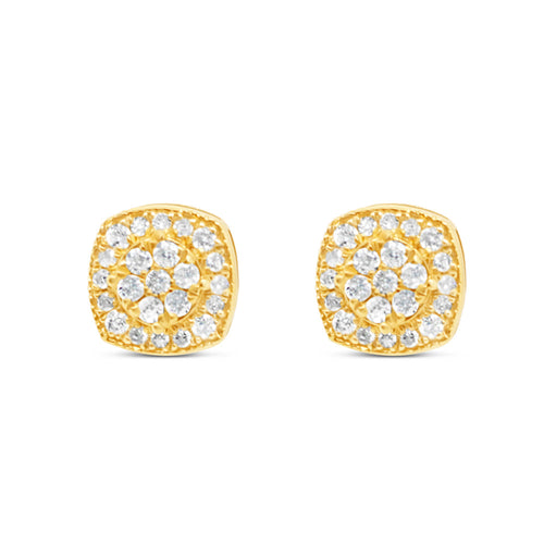 Gold Round Earrings | Yellow Gold 10K | 0.56CT | 9MM