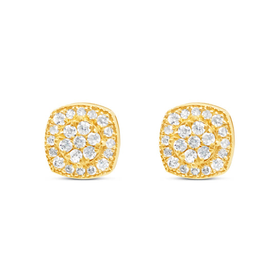 Gold Round Earrings | Yellow Gold 10K | 0.56CT | 9MM