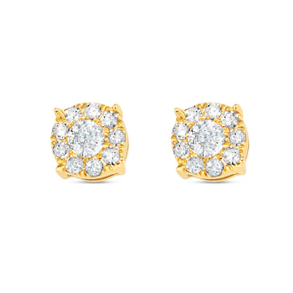 Gold Diamond Round Earrings | Yellow Gold 14K | 0.31CT | 5MM