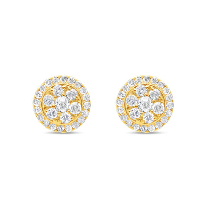 Gold Diamond Round Earrings | Yellow Gold 14K | 0.50CT | 8MM