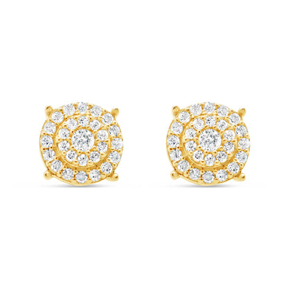 Gold Diamond Round Earrings | Yellow Gold 14K | 0.31CT | 5.5MM