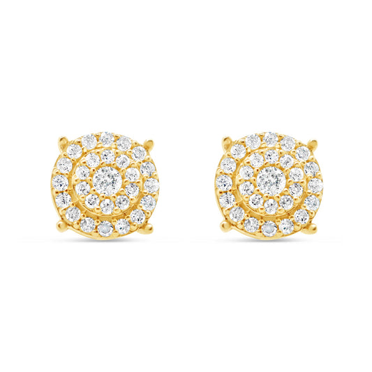 Gold Diamond Round Earrings | Yellow Gold 14K | 0.31CT | 5.5MM