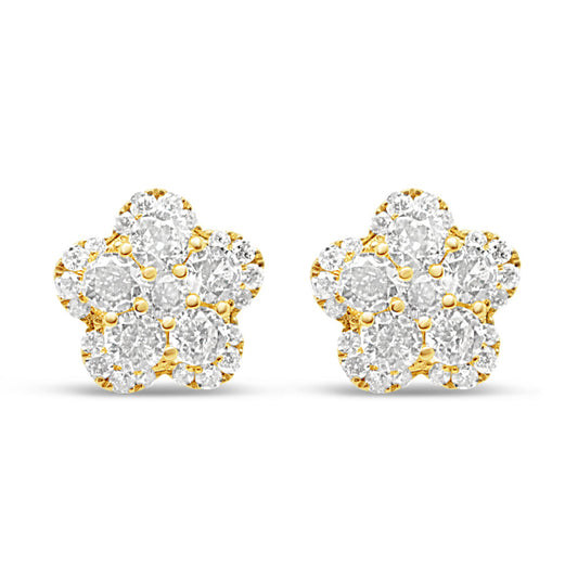 14K Yellow Gold | Diamond Star Earrings | 1.09CTW | 8.70MM