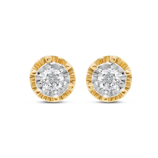 10K Yellow Gold | Diamond Round Earrings | 0.15CTW | 5.5MM