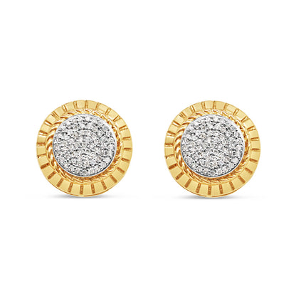 10K Yellow Gold | Diamonds Earrings | Size Options Available