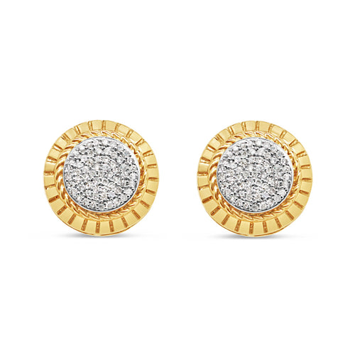 10K Yellow Gold | Diamonds Earrings | Size Options Available
