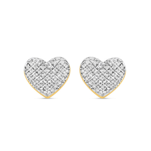 10K Yellow Gold | Diamonds Heart Earrings | 0.58CTW | 10.45MM