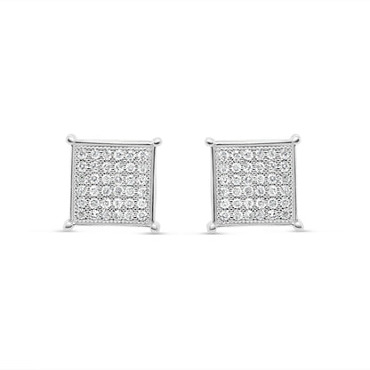 10K Yellow Gold | Diamond Square Earrings | 0.33CTW | 8.22MM
