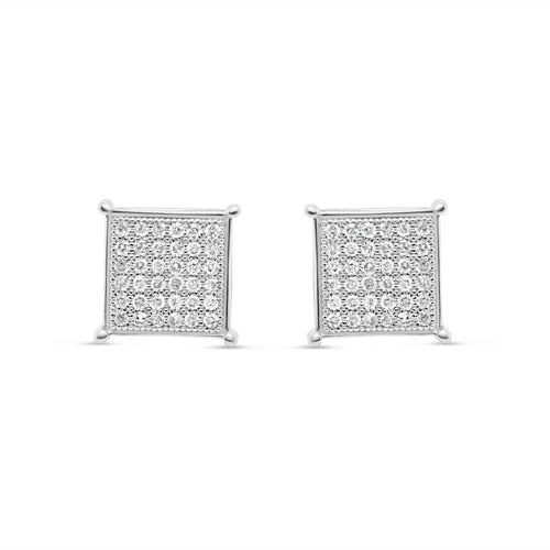 10K Yellow Gold | Diamond Square Earrings | 0.33CTW | 8.22MM