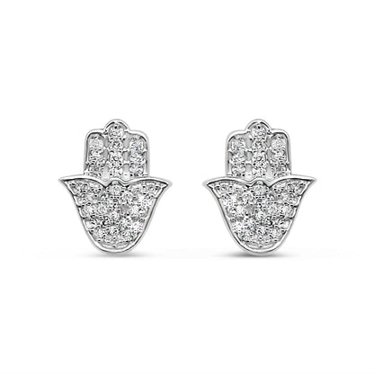 10K Yellow Gold | Diamond Hamsa Earrings | 0.20CTW | 8.84MM