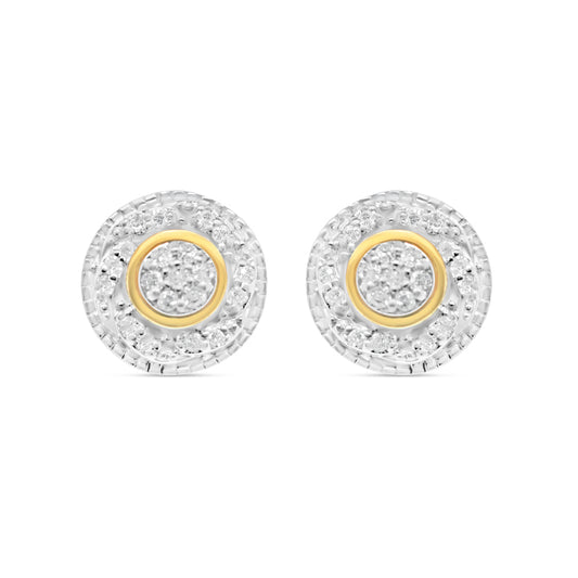 14k Gold Diamond Round Earrings 9.7mm 0.65CTW