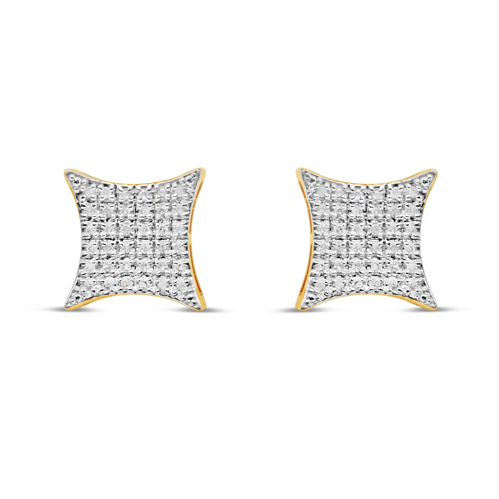 10k Gold Diamond Kite Earrings 12mm .25CTW